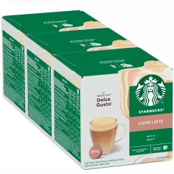 3 cajas de Caffè Latte Starbucks Compatible con Dolce Gusto 12 servicios