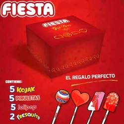 GIFT BOX FIESTA  Surtido de 17 caramelos con palo variados