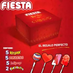GIFT BOX FIESTA  Surtido de 17 caramelos con palo variados