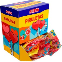 Piruleta Corazón de Cereza Fiesta estuche con 20 unidades de 13 g
