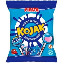 Kojak Pintalenguas 7 Caramelos con palo rellenos de chicle Sabor mora