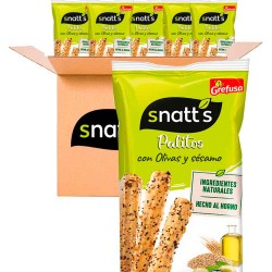 Grefusa Snatt's Palitos de Trigo con Olivas y Sésamo, 17 paquetes de 60 gr