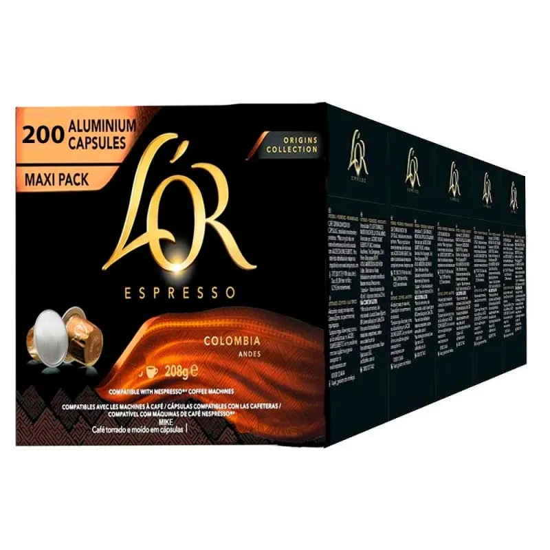 Colombia L'or 200 cápsulas compatibles Nespresso Colombia L'or 200 cápsulas compatibles Nespresso