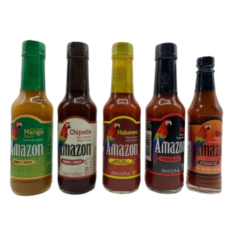 Lote degustación de 5 botellas de salsas variadas Amazon Sauce FIESTA Lote degustación de 5 botellas de salsas variadas Amazon Sauce FIESTA