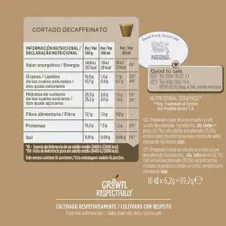 Valor energetico Descafeinado Café Cortado Pack 48 cápsulas Dolce Gusto