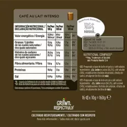 Valor energetico Café con leche Intenso, 16 cápsulas Dolce Gusto