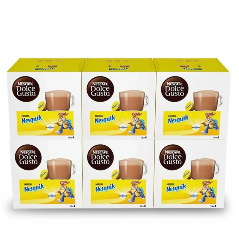 Nesquik 6 cajas de 16 cápsulas Dolce Gusto Nesquik 6 cajas de 16 cápsulas Dolce Gusto