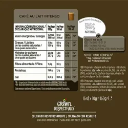 Valor energetico  Café con Leche Intenso 6 cajas de 16 cápsulas Dolce Gusto Nescafé