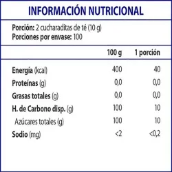 Valor energetico 500 sobres de Azúcar de 6 gr Mogorttini