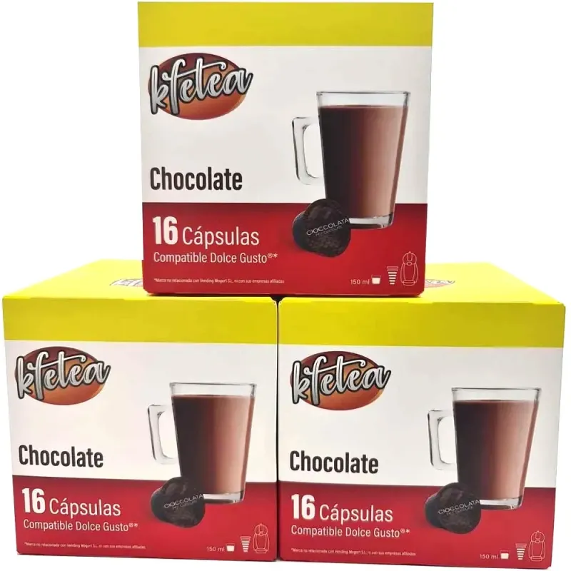 Chocolate Kfetea 3 cajas de 16 capsulas compatibles Dolce Gusto Chocolate Kfetea 3 cajas de 16 capsulas compatibles Dolce Gusto