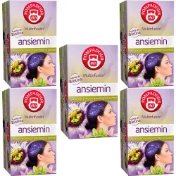 5 cajas de  Ansiemin Pompadour 20 infusiones con Biotina 8412900709334