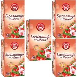 5 cajas de  Escaramujo con Hibisco Pompadour 20 infusiones 8412900401146