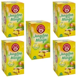 5 cajas de  Jengibre con Mango, 20 bolsitas Pompadour 8412900708092