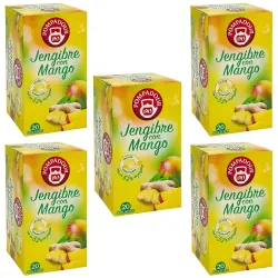 5 cajas de  Jengibre con Mango, 20 bolsitas Pompadour 8412900708092