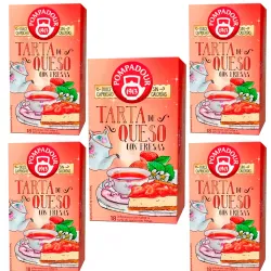 5 cajas de tarta de queso  infusión Tarta de Queso con Fresas Pompadour 18 unidades 8412900252113