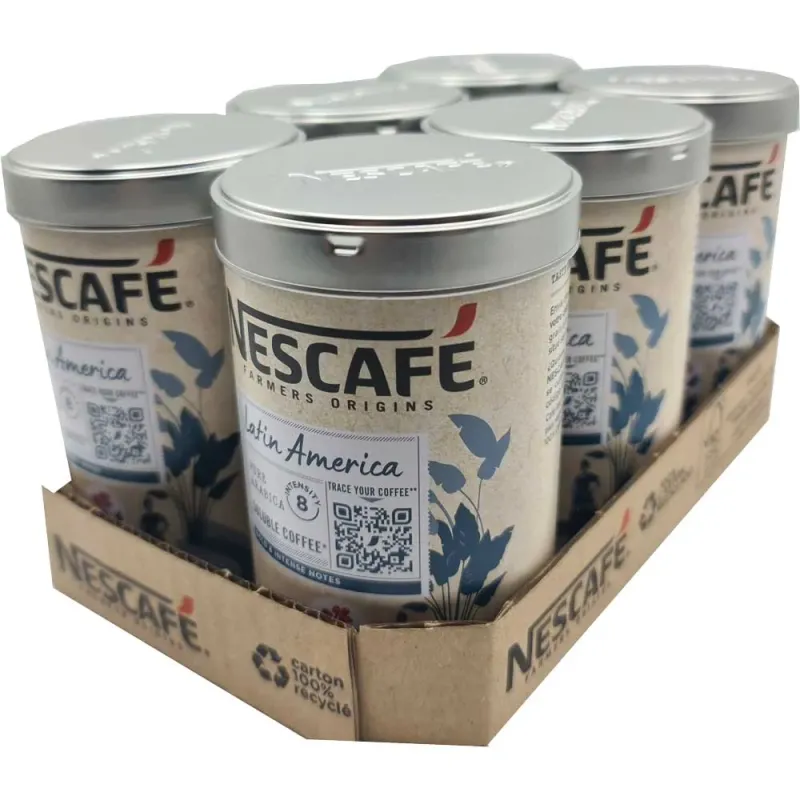 Nescafé Latin America café soluble 6 latas de 90 gramos Nescafé Latin America café soluble 6 latas de 90 gramos