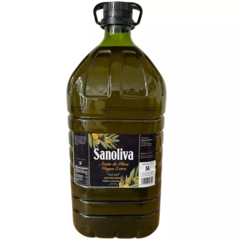 Aceite de oliva Virgen Extra Sanoliva 5 litros, procedente de primera extraccion en Frio Aceite de oliva Virgen Extra Sanoliva 5 litros, procedente de primera extraccion en Frio