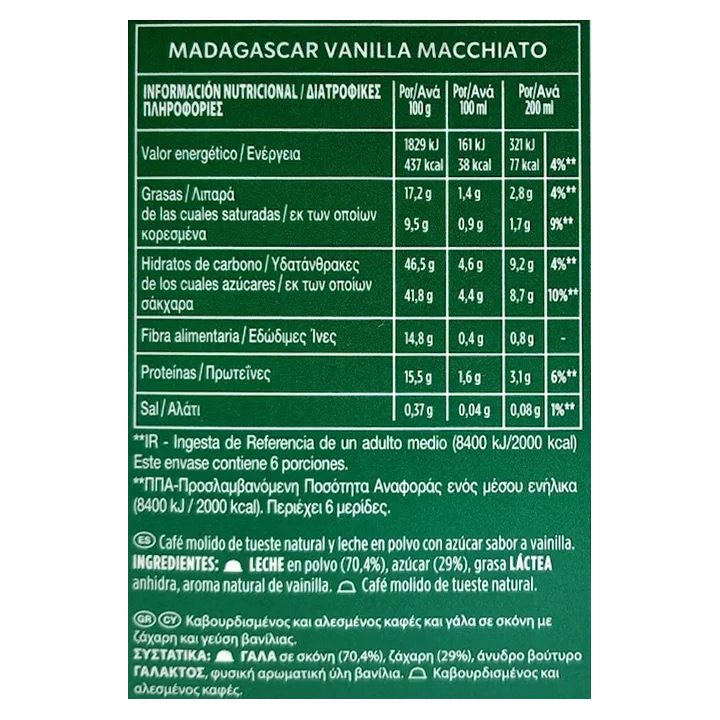 Valo nutricional Macchiato Vanilla Starbucks 12 Cápsulas by NESCAFÉ® Dolce Gusto®