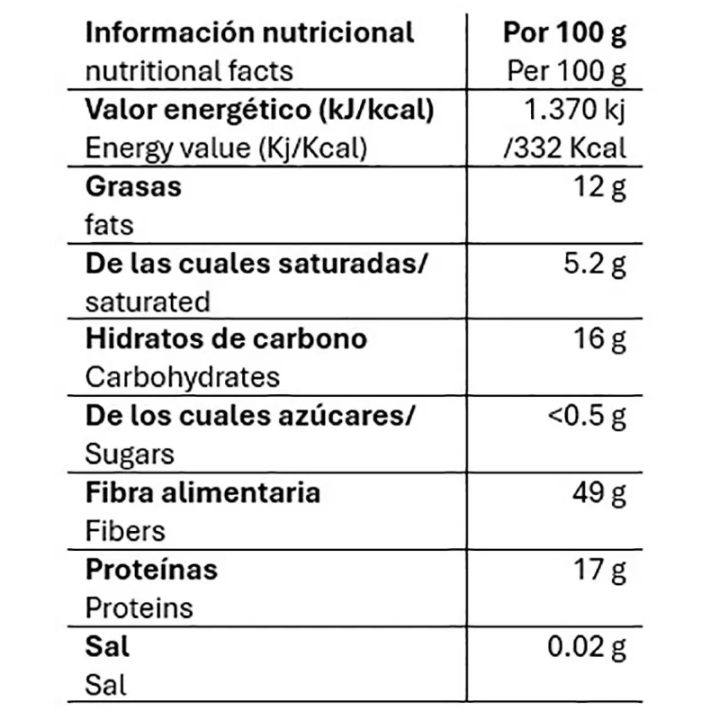 Valor nutricional marcilla molido gran aroma natural