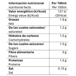 Valor nutricional milk creamer Tassimo