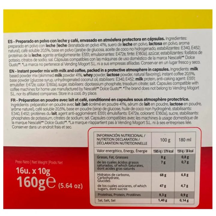 Cafe con leche Kfetea 3 cajas de 16 capsulas
