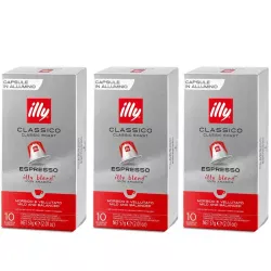 Classico Espresso Illy 30 cápsulas de café compatibles con Nespresso
