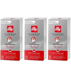 Classico Espresso Illy 30 cápsulas de café compatibles con Nespresso
