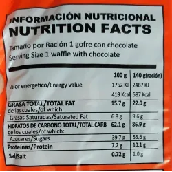 VALOR NUTRICIONAL GOFRES