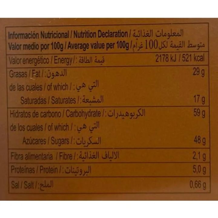 valor nutricional ambrosia avellana