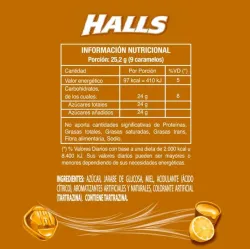 valor nutricional halls miel