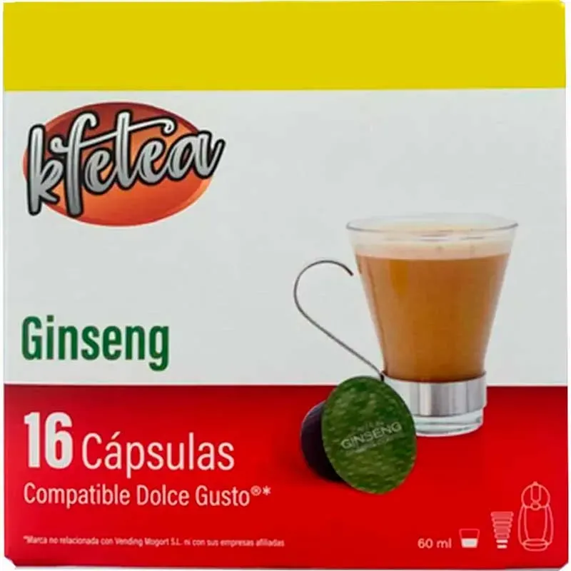 Ginseng compatibles con Dolce Gusto de Kfetea, 16 cápsulas Ginseng compatibles con Dolce Gusto de Kfetea, 16 cápsulas