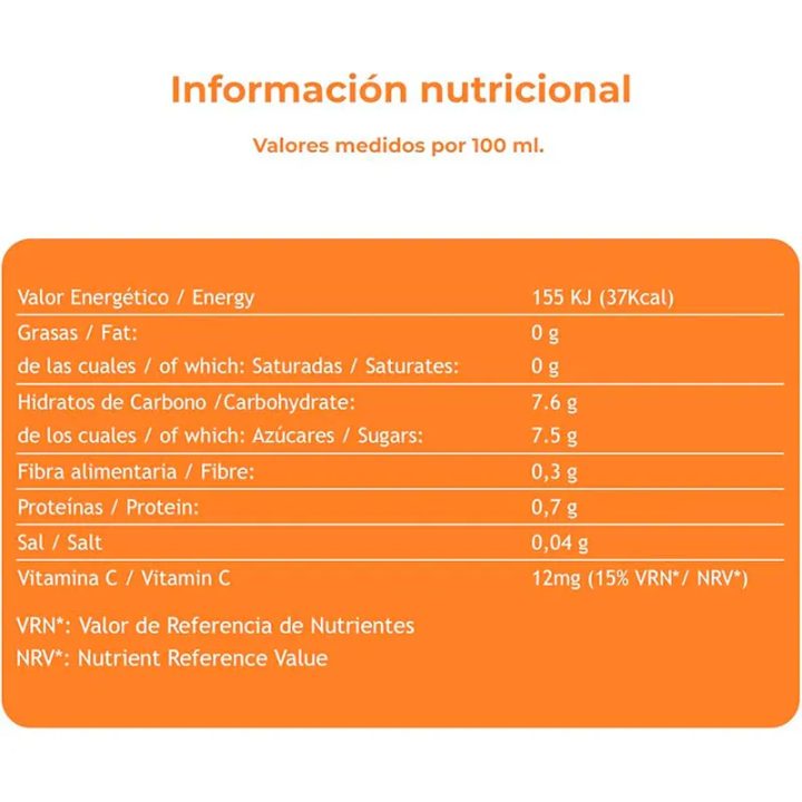 VALOR NUTRICIONAL ZUMO BIFRUTAS TROPICAL DE PASCUAL