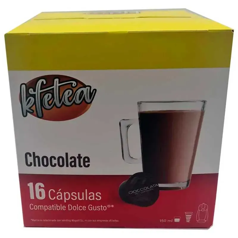 Chocolate compatibles con Dolce Gusto Kfetea 16 cápsulas 16 servicios Chocolate compatibles con Dolce Gusto Kfetea 16 cápsulas 16 servicios