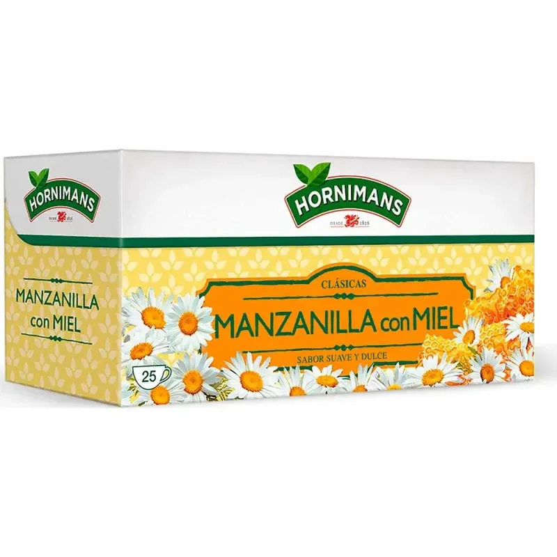 Manzanilla con miel 25 sobres envasados individualmente 35 gr Manzanilla con miel 25 sobres envasados individualmente 35 gr