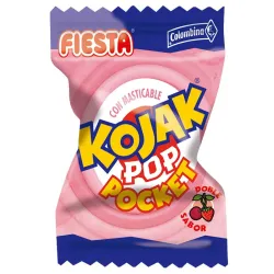 Kojak Pop Socket – Bolsa de 200 Caramelos Masticables de Cereza y Fresa