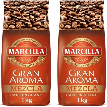 2 kilos Marcilla Gran Aroma Mezcla 80 Natural y 20 torrefacto café en grano