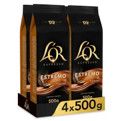 ESTREMO Espresso 4 paquetes de 500 gr. Café en grano L'or   INTENSIDAD 11