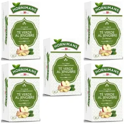 5 cajas de Té Verde al Jengibre con Manzana, Hornimans 20 bolsitas 8410091069435