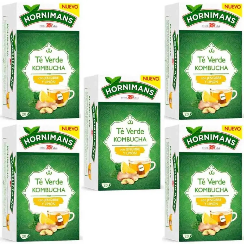 5 cajas de Té Verde Kombucha, Hornimans 20 bolsitas 8410091074309 5 cajas de Té Verde Kombucha, Hornimans 20 bolsitas 8410091074309