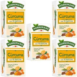 5 cajas de Infusión de Cúrcuma con Té Matcha,Canela, clavo y naranja.  20 bolsitas Hornimans 8711000441220