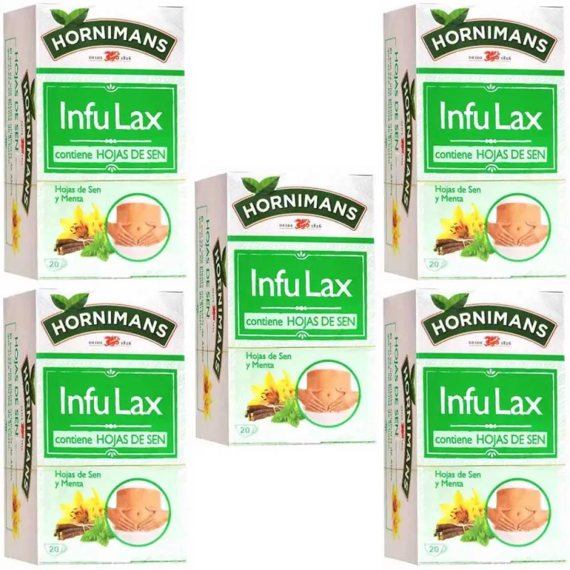 5 cajas de InfuLax con Hojas de Sen Hornimans 20 infusiones 8410091061309 5 cajas de InfuLax con Hojas de Sen Hornimans 20 infusiones 8410091061309