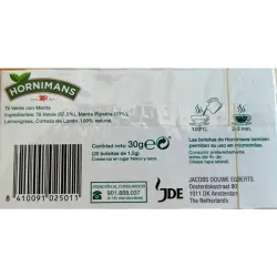 VALOR NUTRICIONAL TE VERDE A LA MENTA HORNIMANS