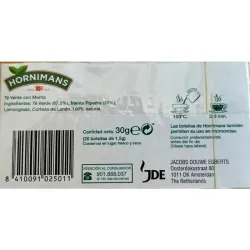 VALOR NUTRICIONAL TE VERDE A LA MENTA HORNIMANS