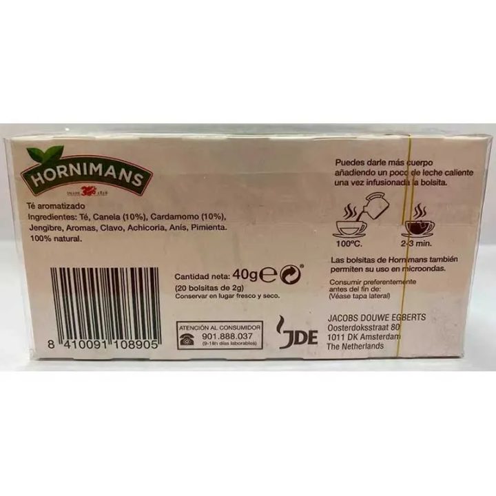 Té Chai con Especias Hornimans 20 infusiones