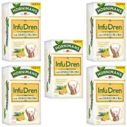 5 cajas de  Dren con Ginkgo Biloba Hornimans 20 infusiones 8410091104488
