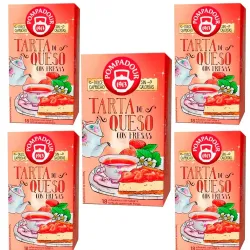 5 cajas de tarta de queso  infusión Tarta de Queso con Fresas Pompadour 18 unidades 8412900252113
