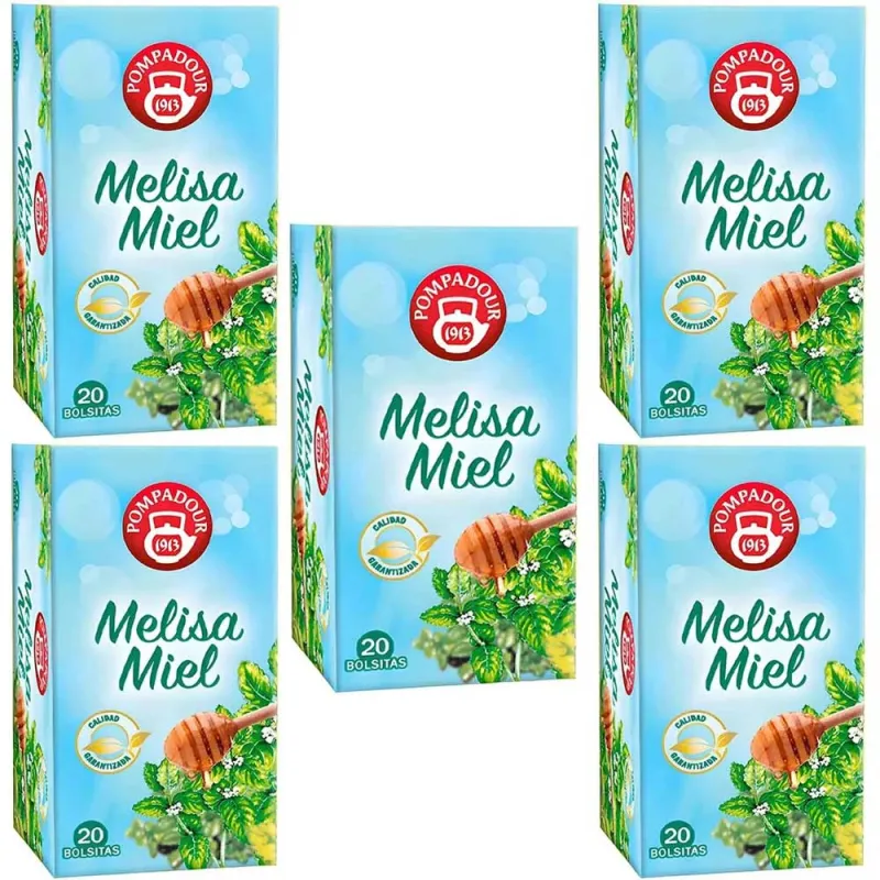 5 cajas de Melisa Miel Pompadour 20 infusiones 8412900708771 5 cajas de Melisa Miel Pompadour 20 infusiones 8412900708771