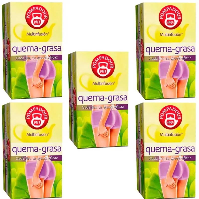 5 cajas de Quema grasa Pompadour Multifusión 25 infusiones 8412900401290 5 cajas de Quema grasa Pompadour Multifusión 25 infusiones 8412900401290