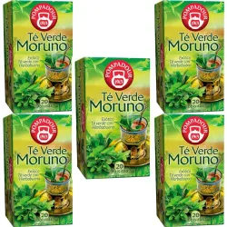 5 cajas de  Té verde Moruno con Hierbabuena Pompadour 20 infusiones 8412900401023