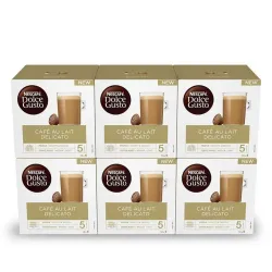 Cafe au lait delicato: 6 Cajas de 16 Cápsulas de Café Originales